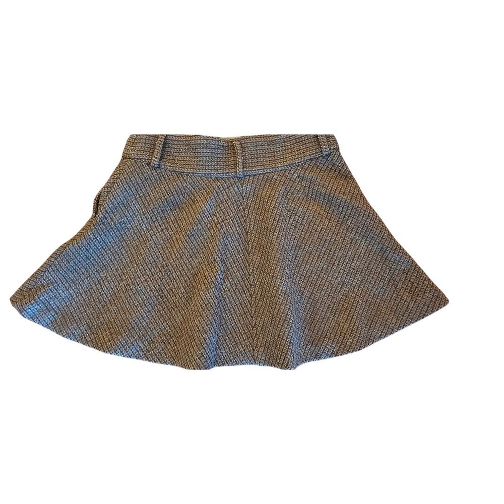 Polo Ralph Lauren Rugby 100%‎ Wool Brown Flared Mini Skirt Dark Academia Sz 4